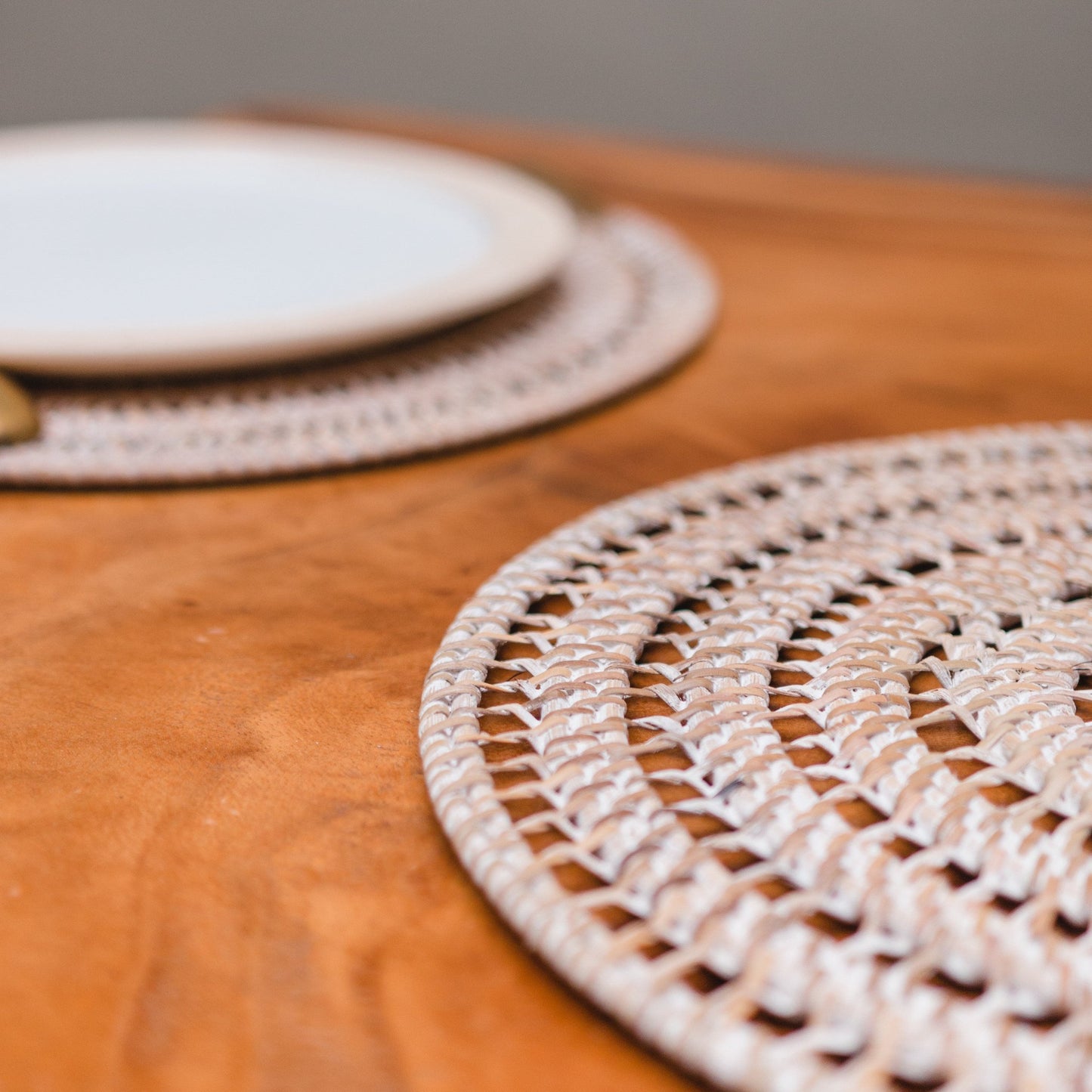 Placemat (Set van 2, 4 of 6) ILUH 35 cm | Boho tafelmat gemaakt van rotan