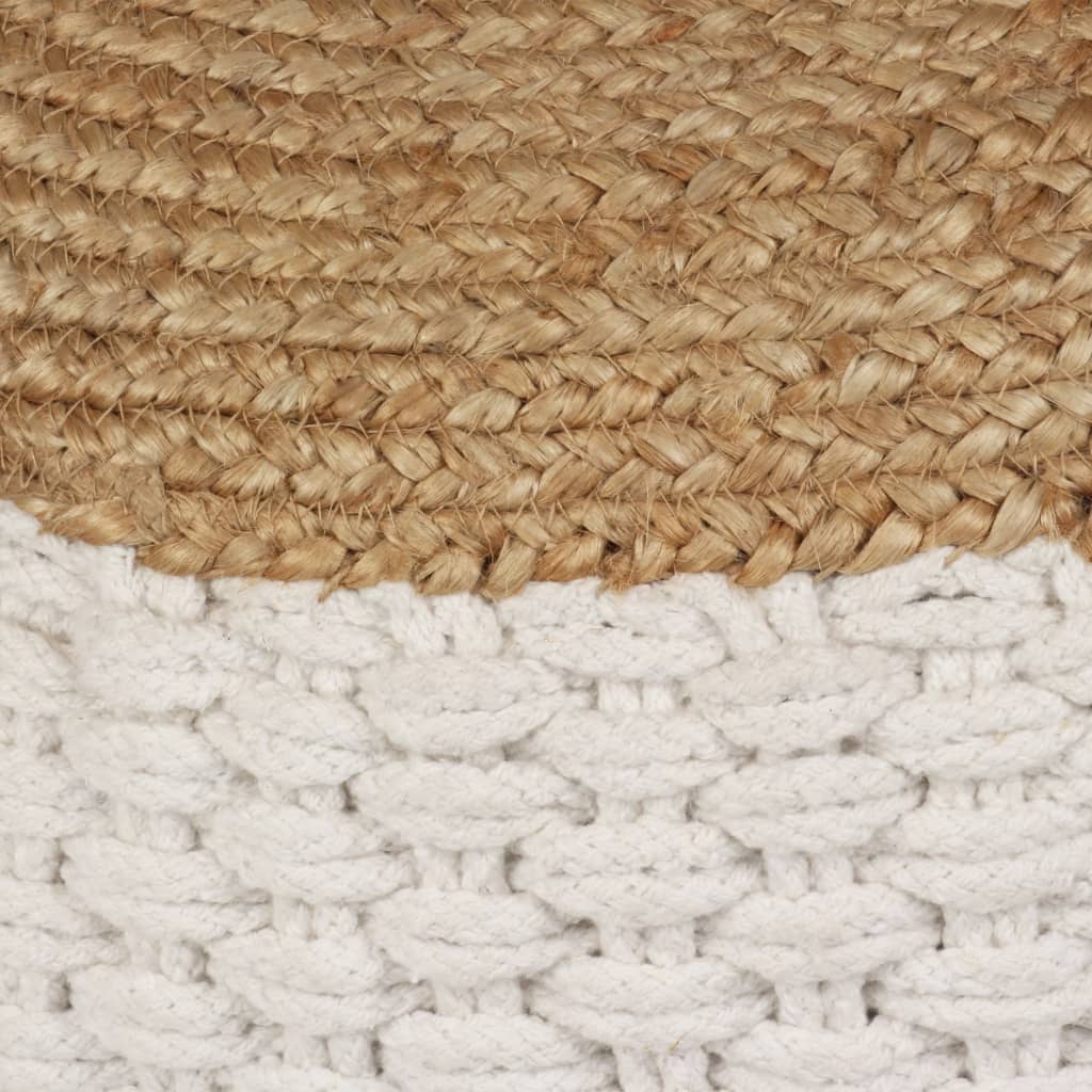 Poef Geweven/Gebreid 50X35 Cm Jute Katoen Wit