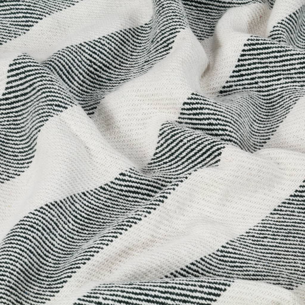Plaid Streep 160X210 Cm Katoen Donkergroen