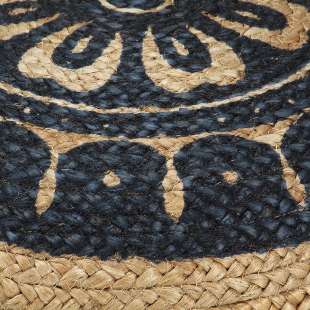 Poef Handgemaakt 45X30 Cm Jute Blauw