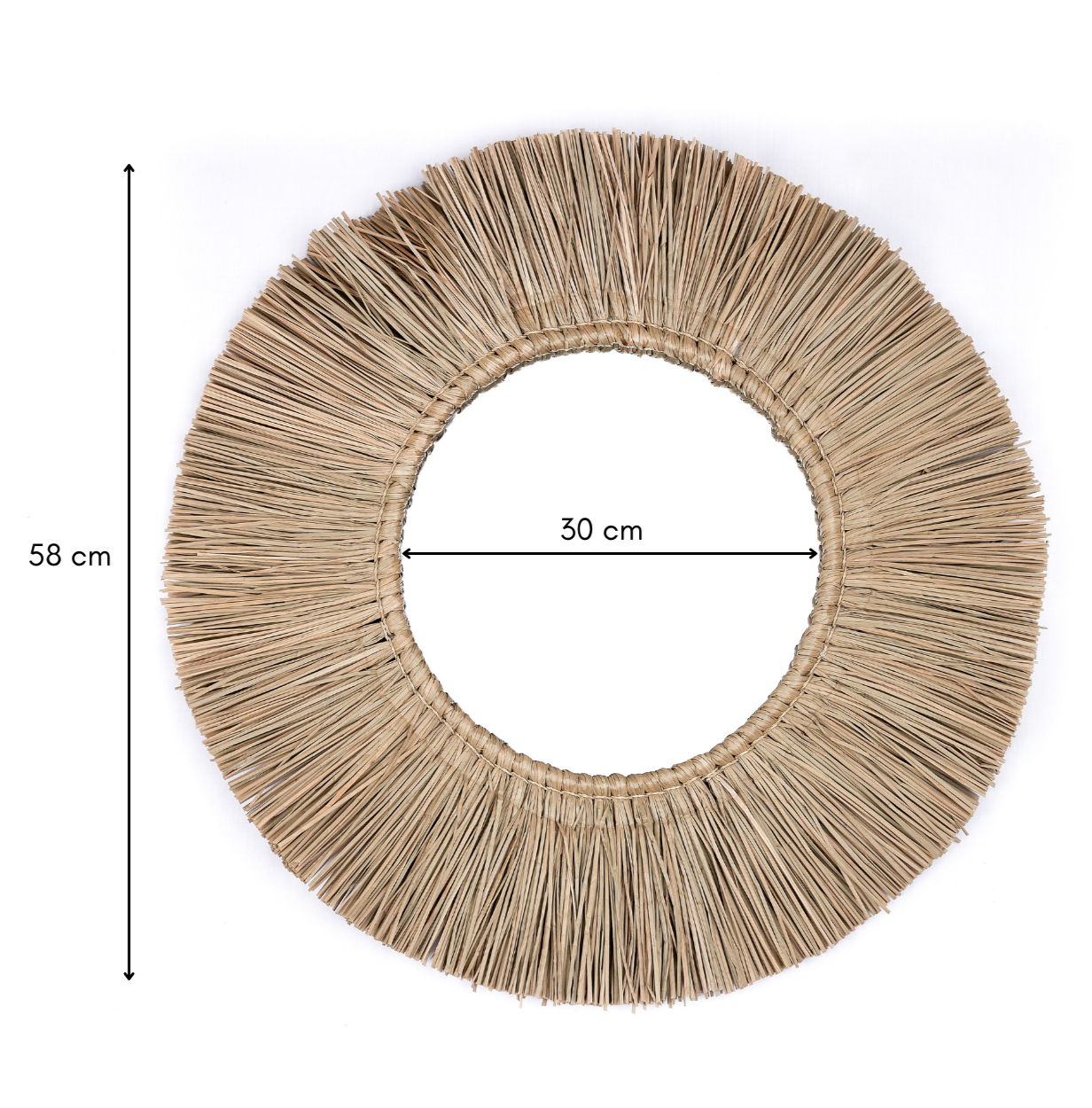 Wandspiegel van Zeegras Rond met 60 cm Diameter RIMBA