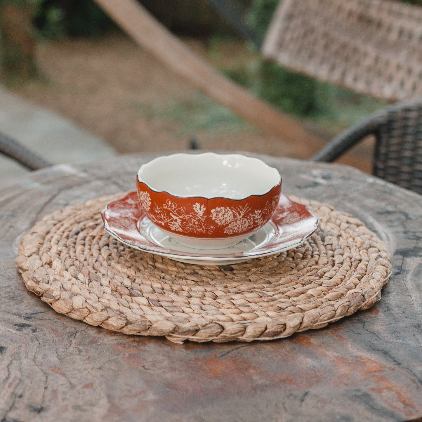 Placemat (Set van 2, 4 of 6) PANDAWA 38 cm | Boho tafelkleed gemaakt van waterhyacint