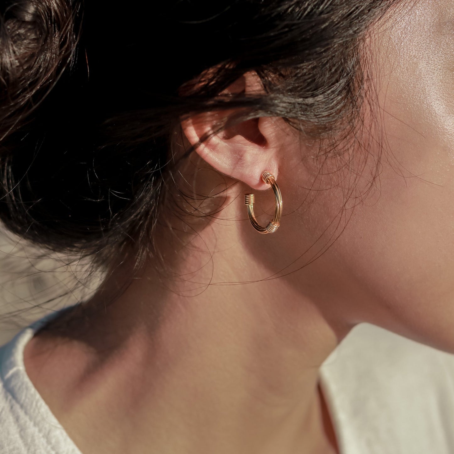 Hoop oorbellen 18k verguld - minimalistische oorbellen - ronde oorbellen gemaakt van 925 zilver goud vermeil - MELASTI