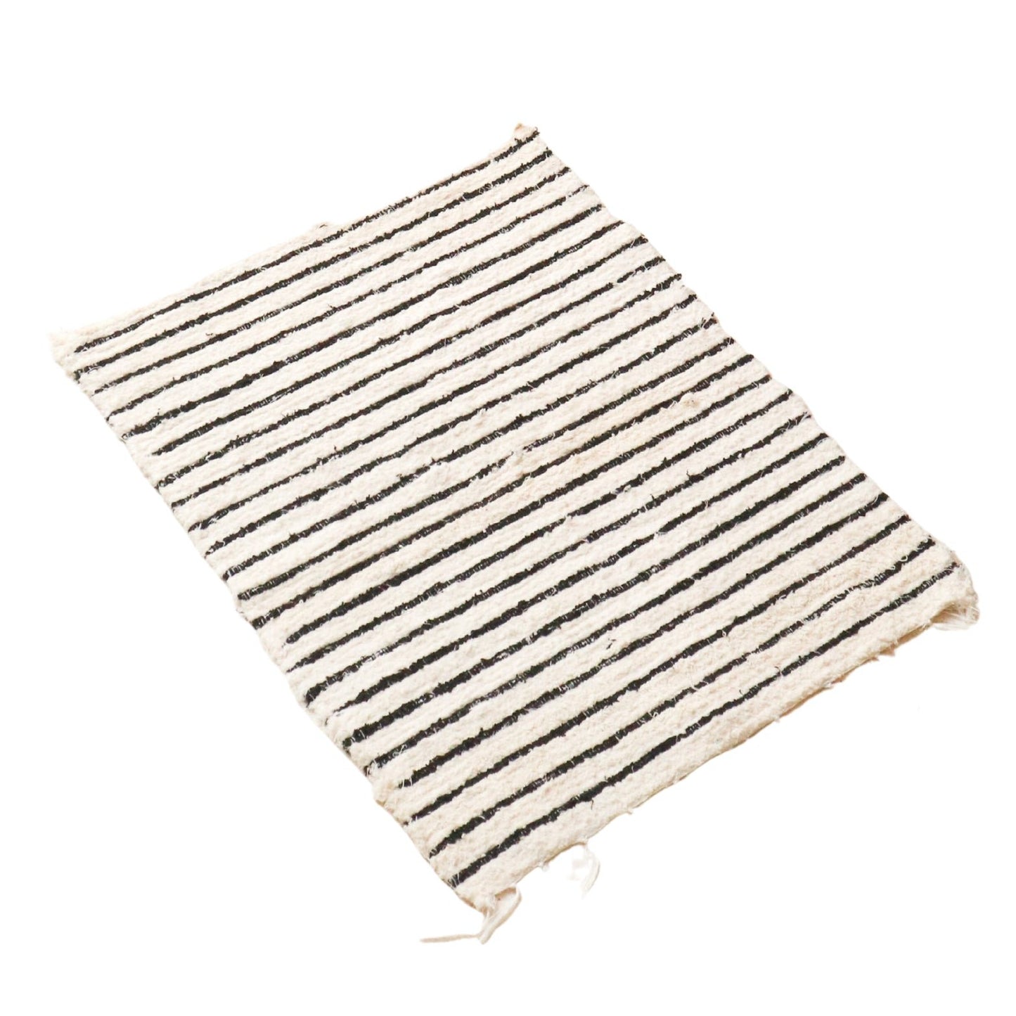 Katoenen vloerkleed gestreept met kwastjes 60x50 cm handgeweven vloerkleed UNTUK