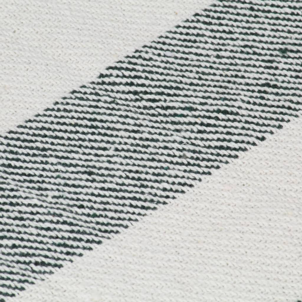 Plaid Streep 160X210 Cm Katoen Donkergroen