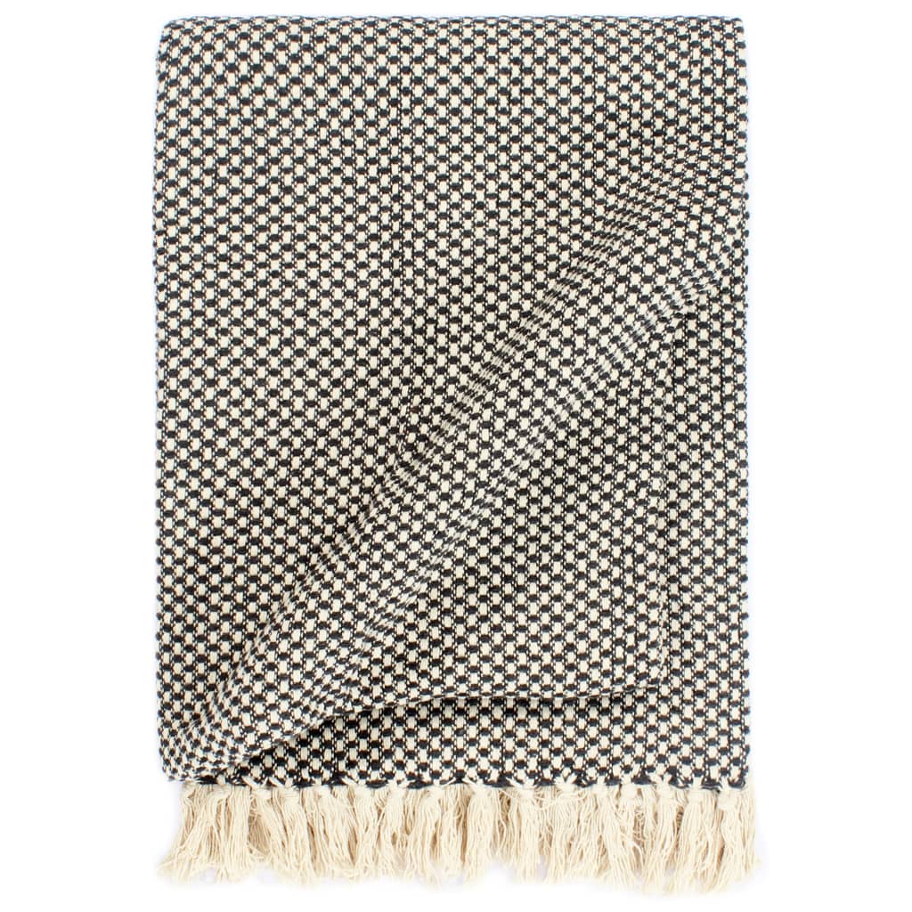 Plaid 125X150 Cm Katoen Antraciet