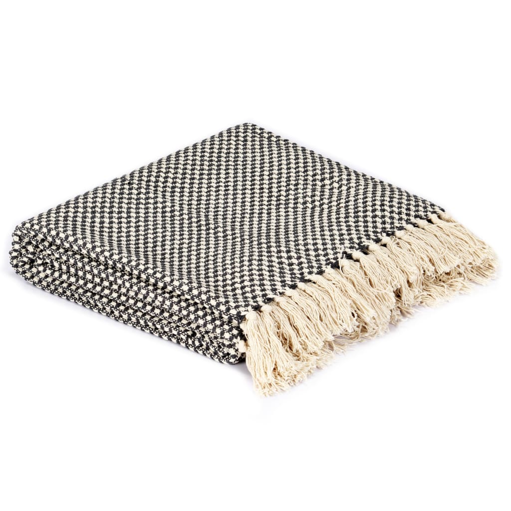 Plaid 125X150 Cm Katoen Antraciet