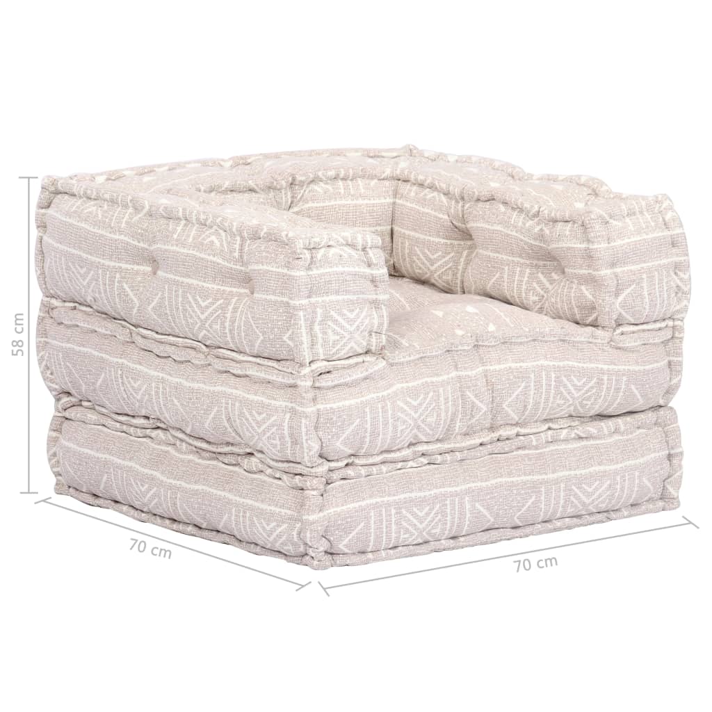 Poef Modulair Stof Beige