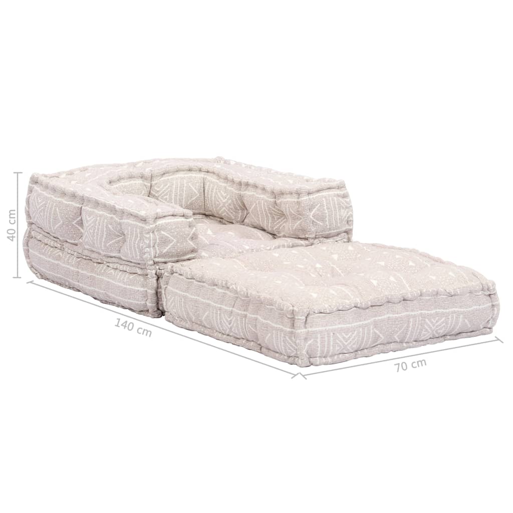 Poef Modulair Stof Beige