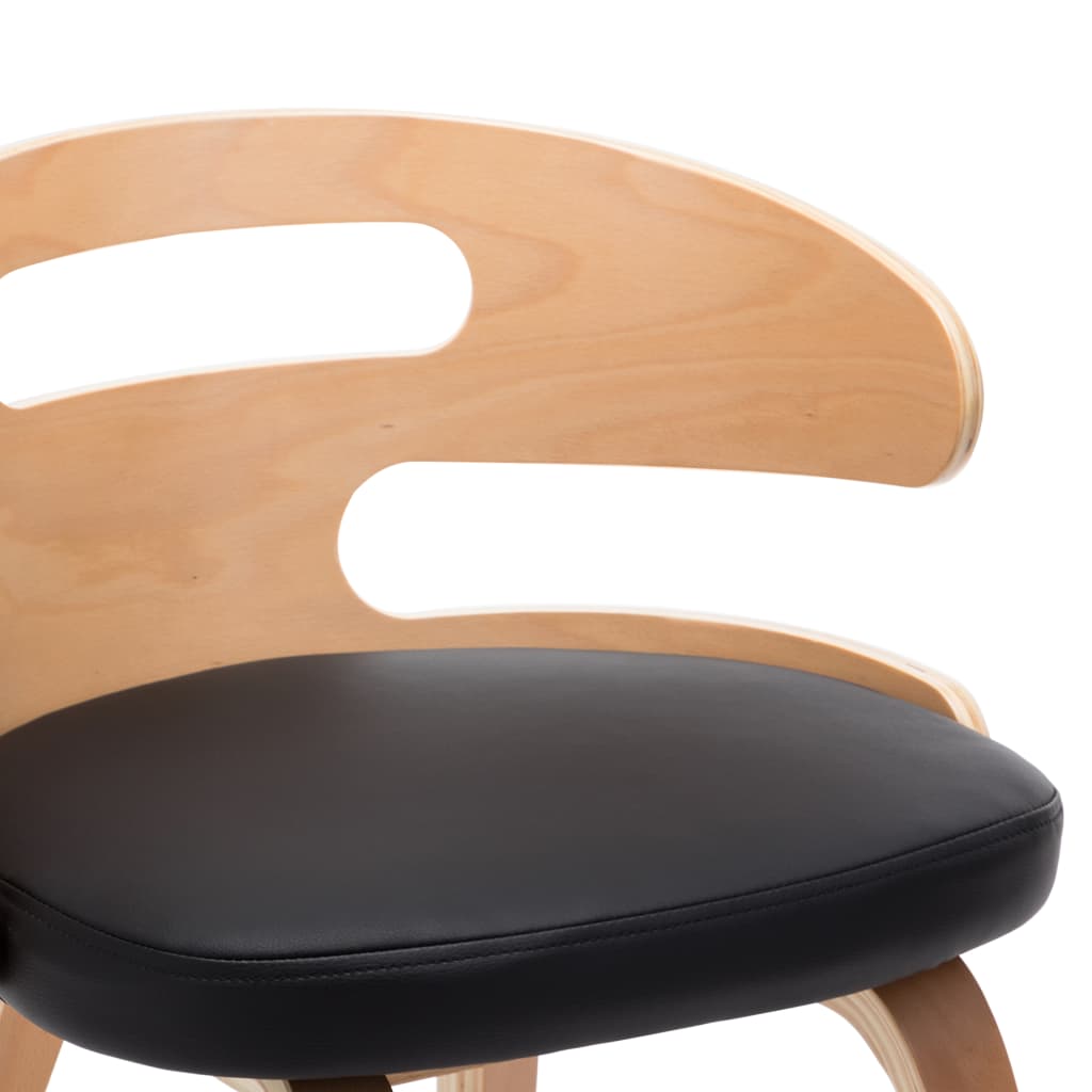 Eetkamerstoelen 4 st gebogen hout en kunstleer zwart