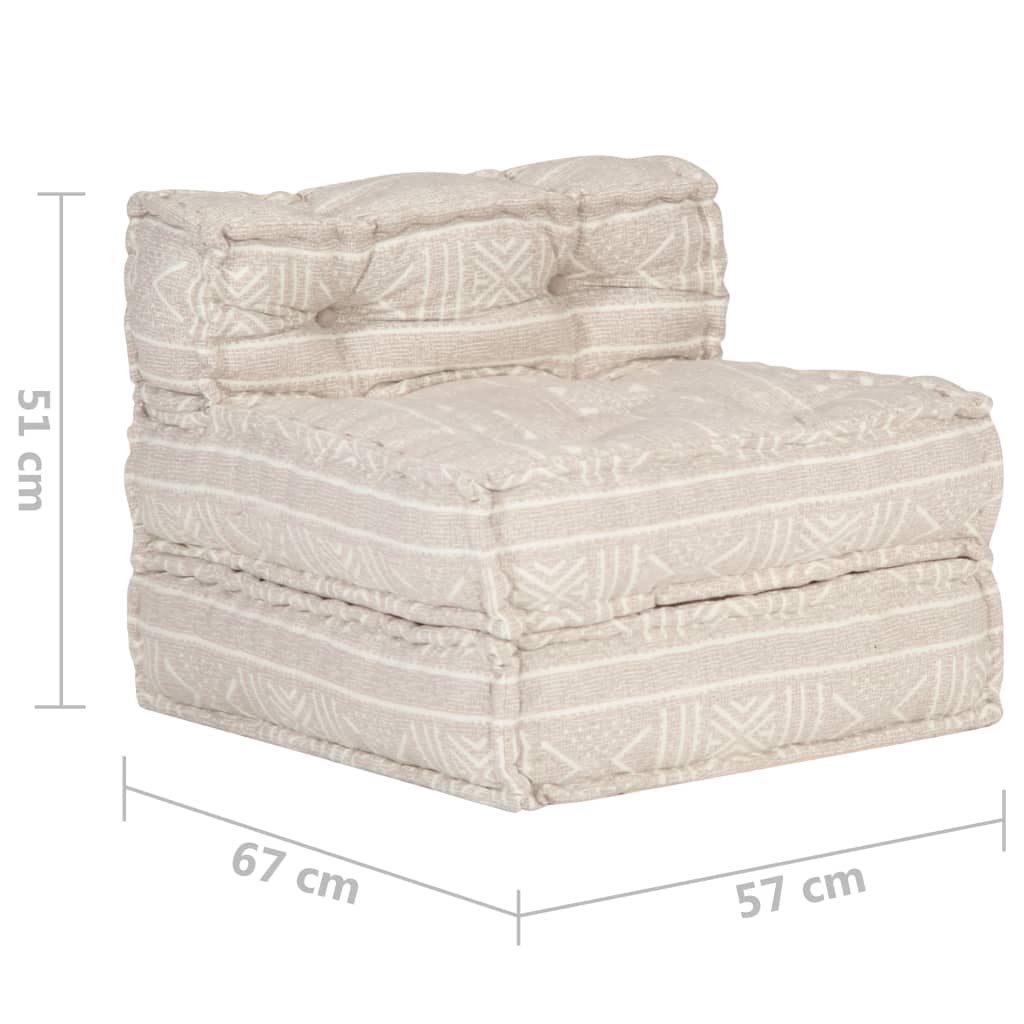 Poef Modulair Stof Beige