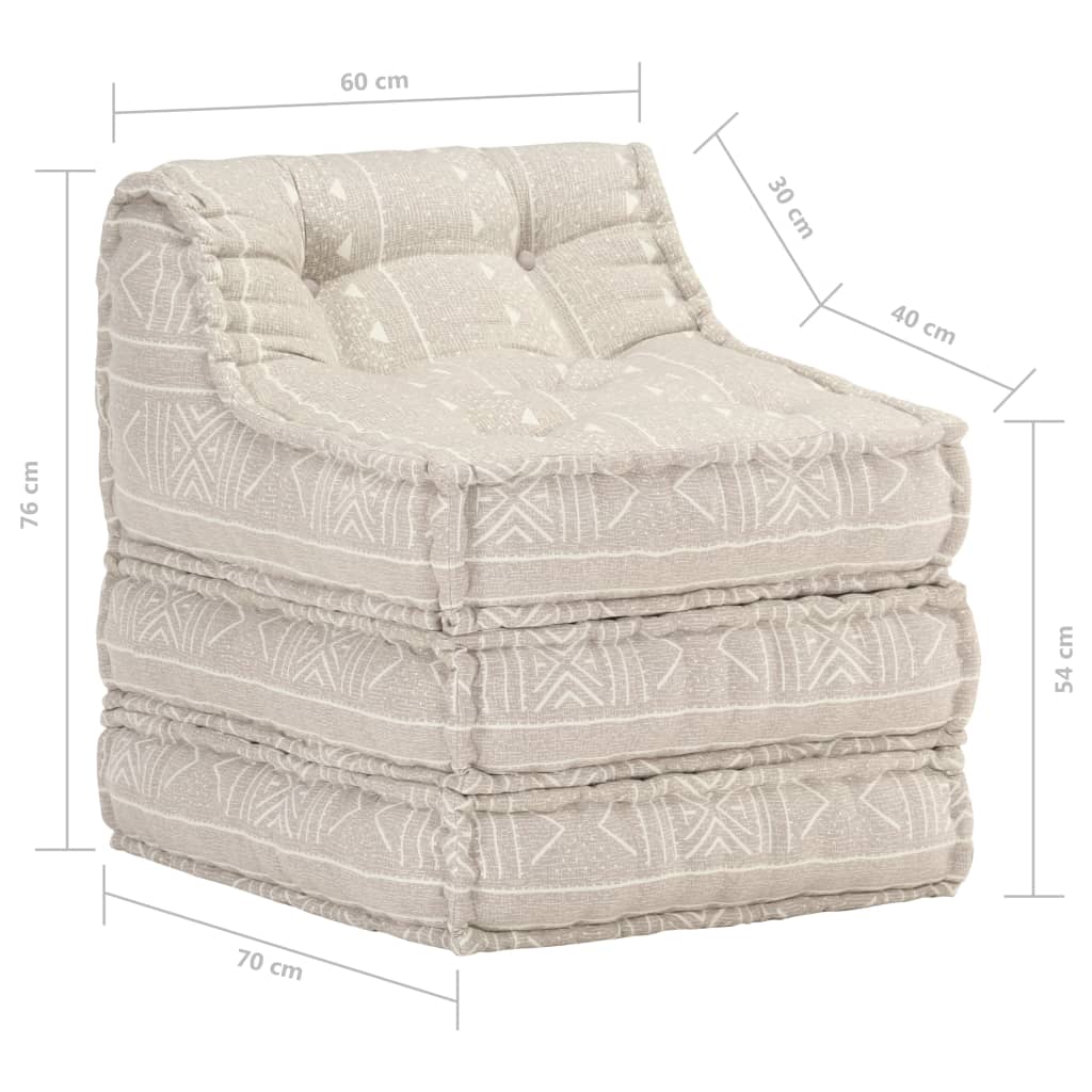Poef Modulair Stof Beige