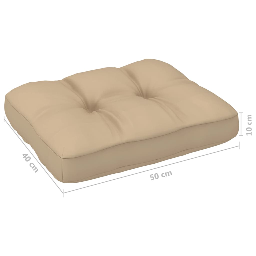 Bankkussen pallet 50x40x10 cm beige