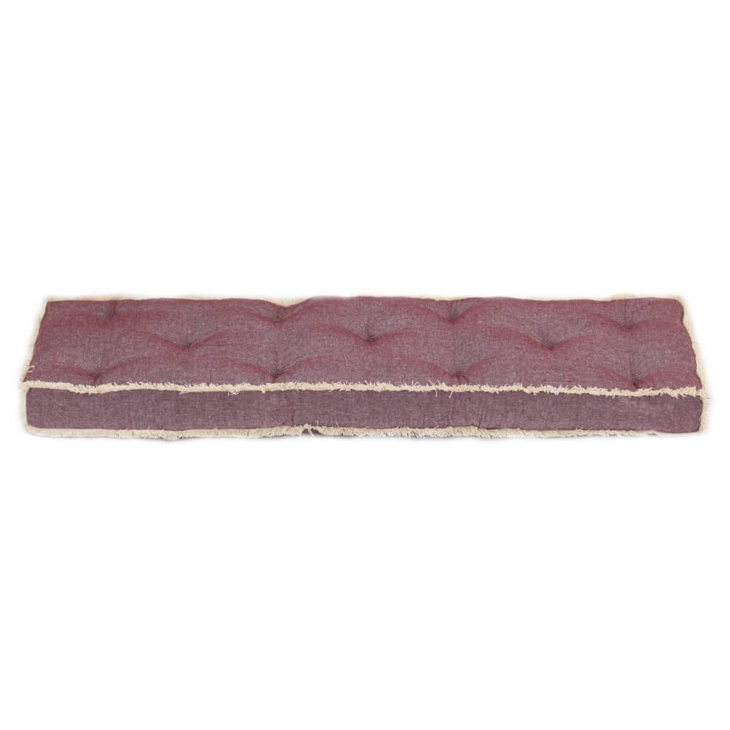 Bankkussen pallet 120x40x7 cm bordeauxrood