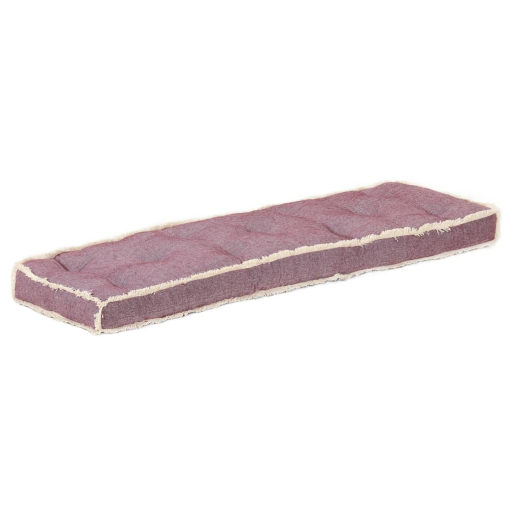 Bankkussen pallet 120x40x7 cm bordeauxrood