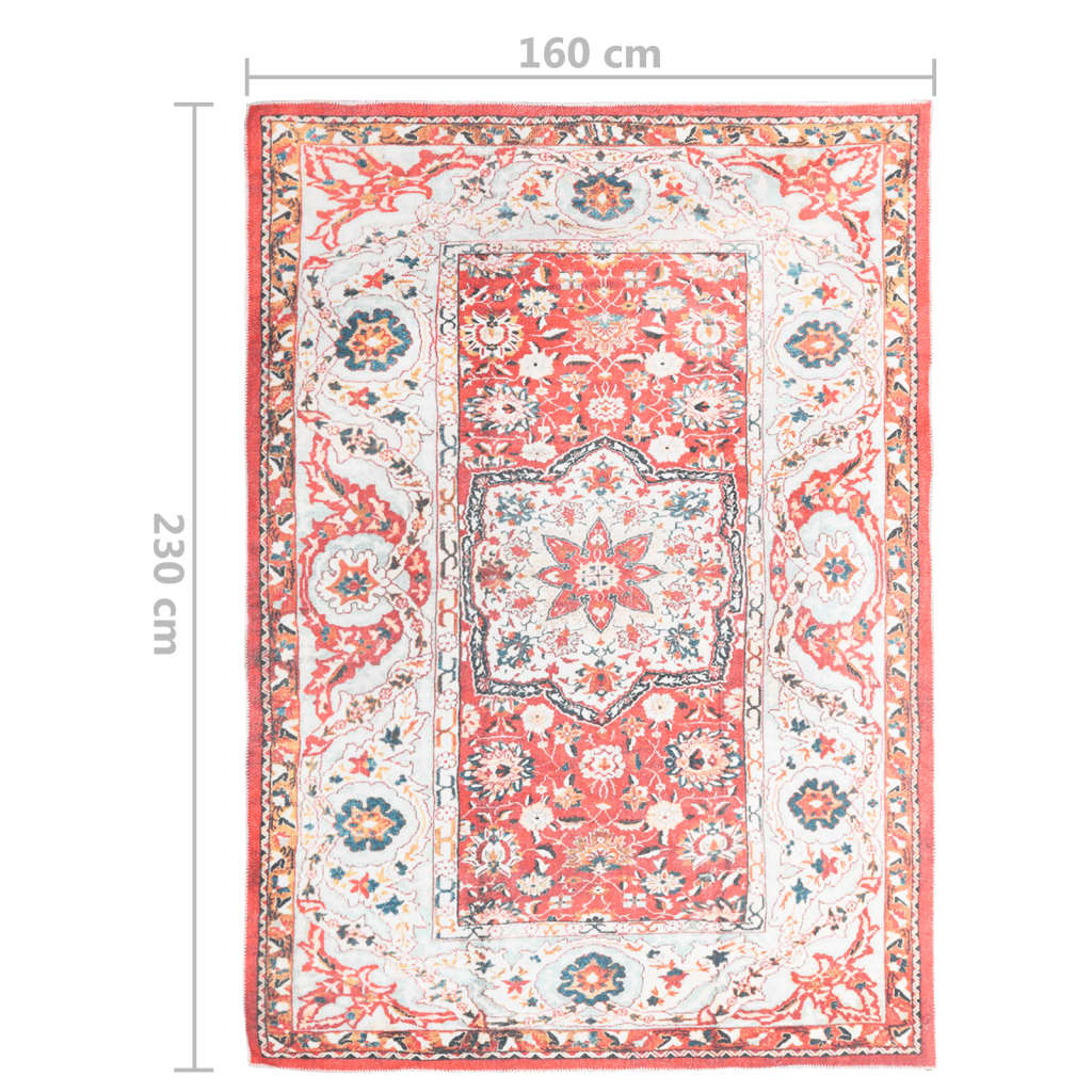 Vloerkleed Bedrukt Wasbaar 160X230 Cm Polyester Meerkleurig