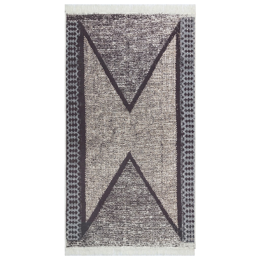 Vloerkleed 120X180 Cm Katoen Zwart En Grijs
