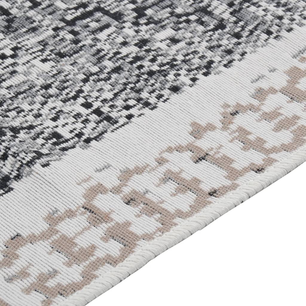 Vloerkleed 120X180 Cm Katoen Zwart En Grijs