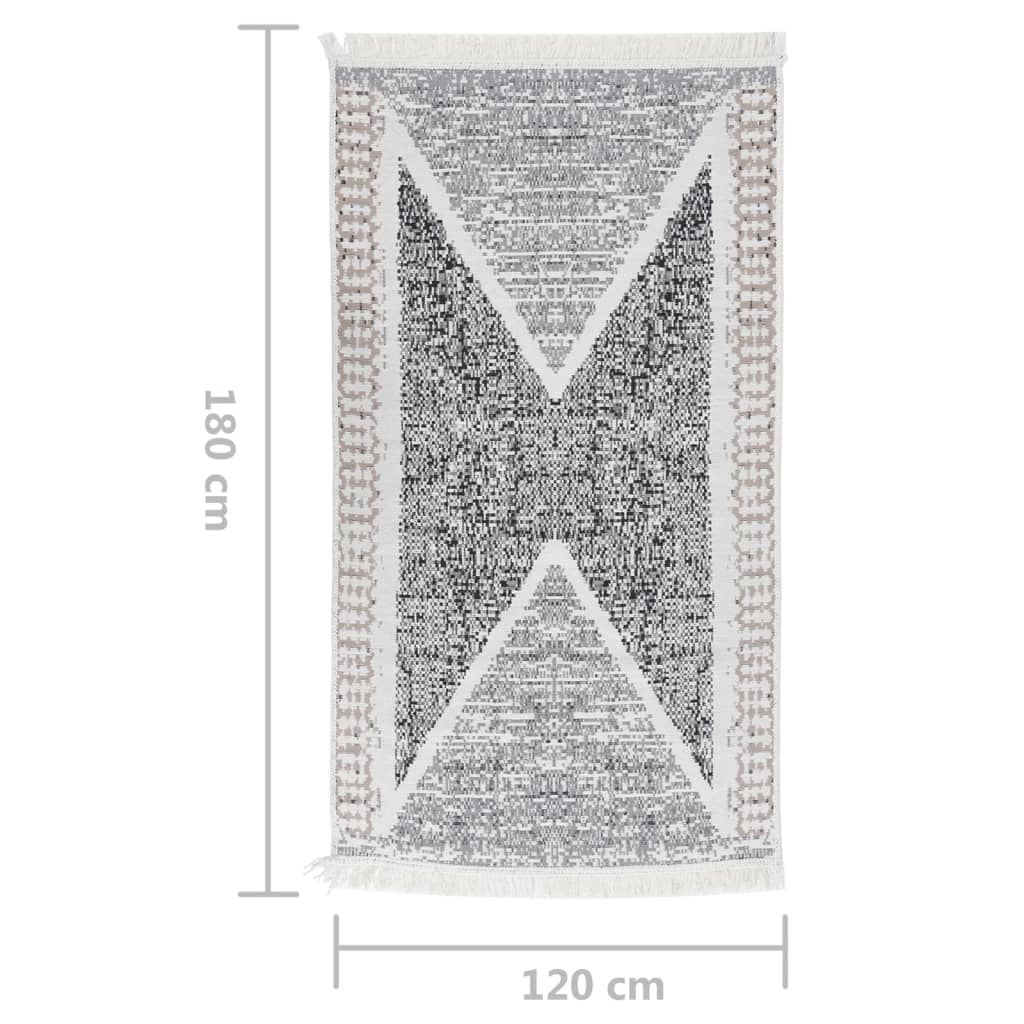 Vloerkleed 120X180 Cm Katoen Zwart En Grijs