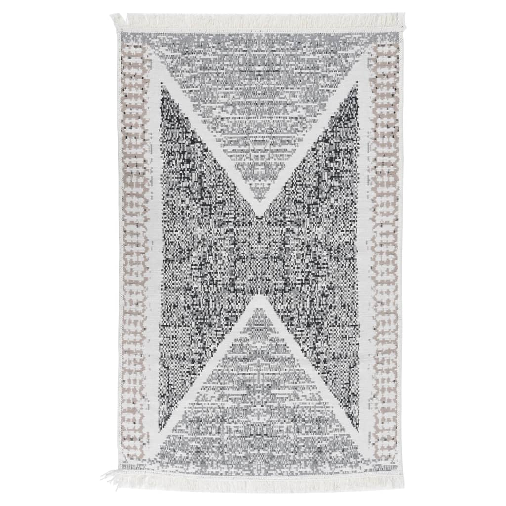 Vloerkleed 160X230 Cm Katoen Zwart En Grijs