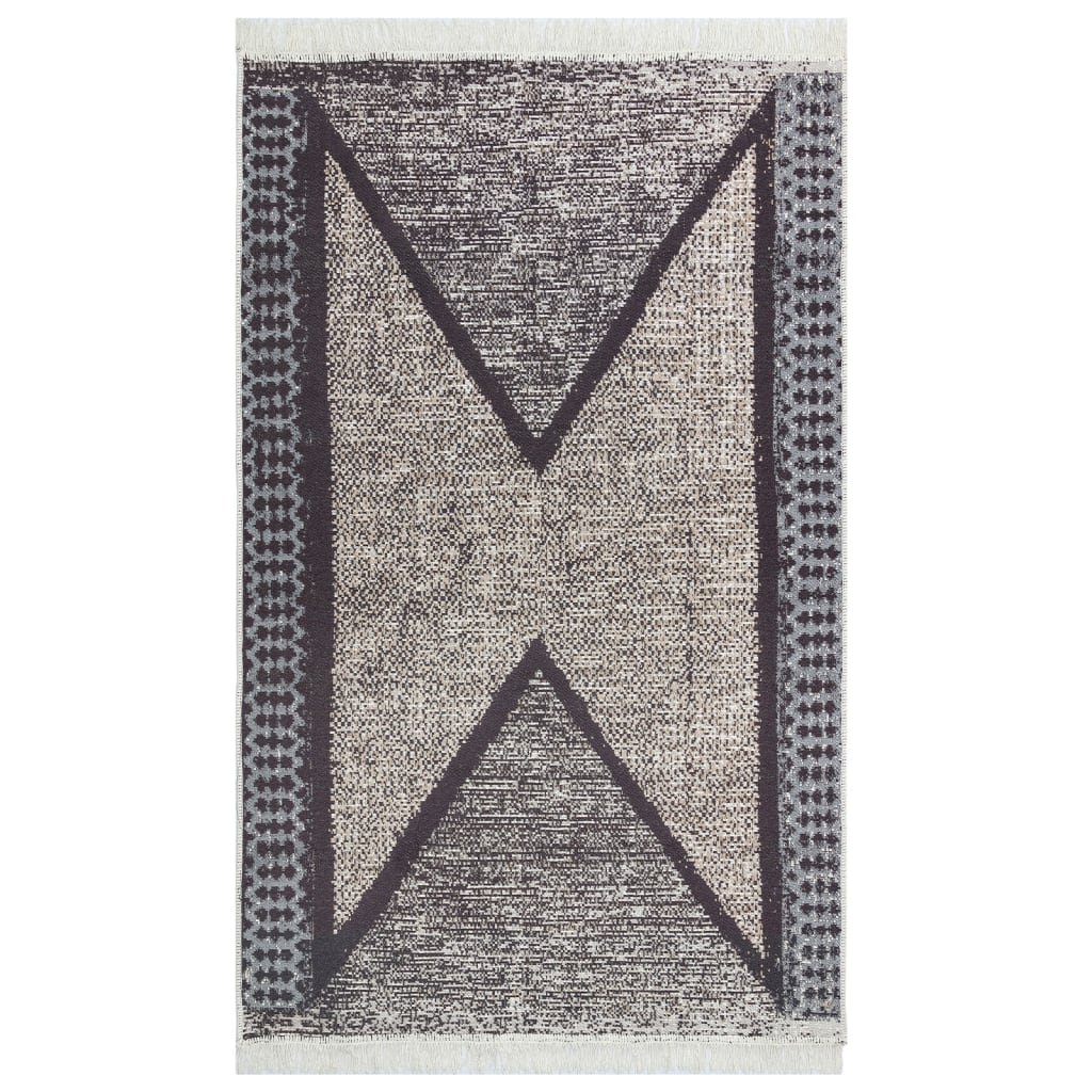 Vloerkleed 160X230 Cm Katoen Zwart En Grijs