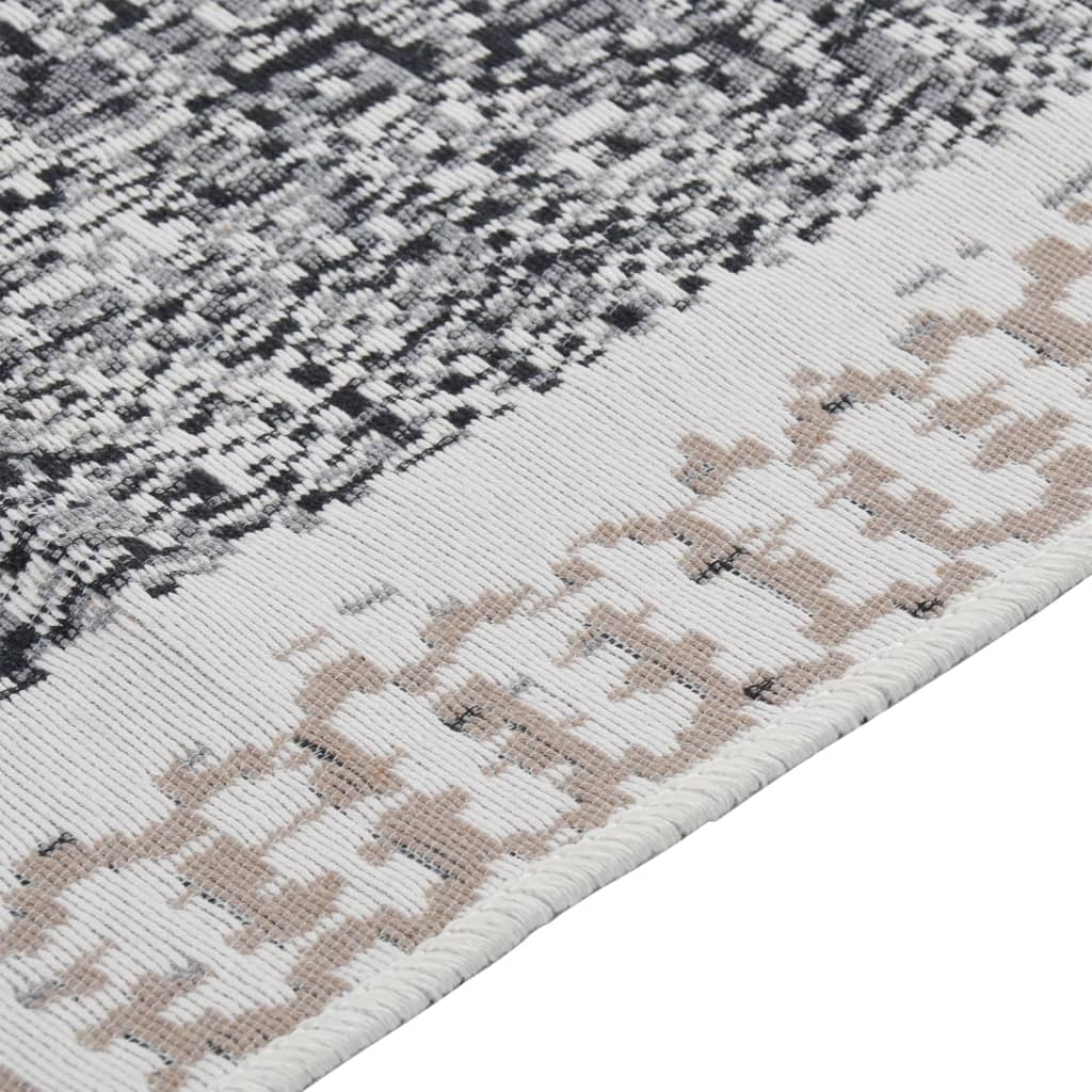 Vloerkleed 160X230 Cm Katoen Zwart En Grijs