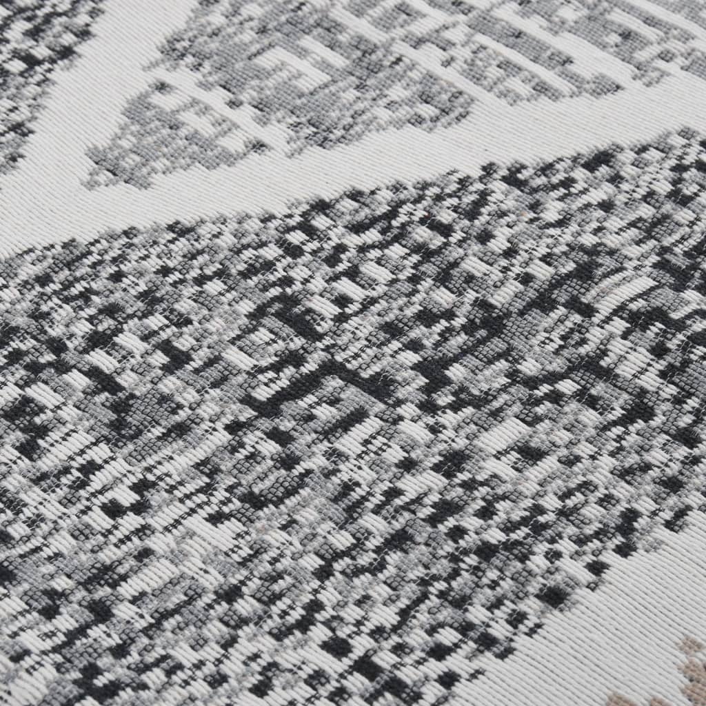 Vloerkleed 160X230 Cm Katoen Zwart En Grijs