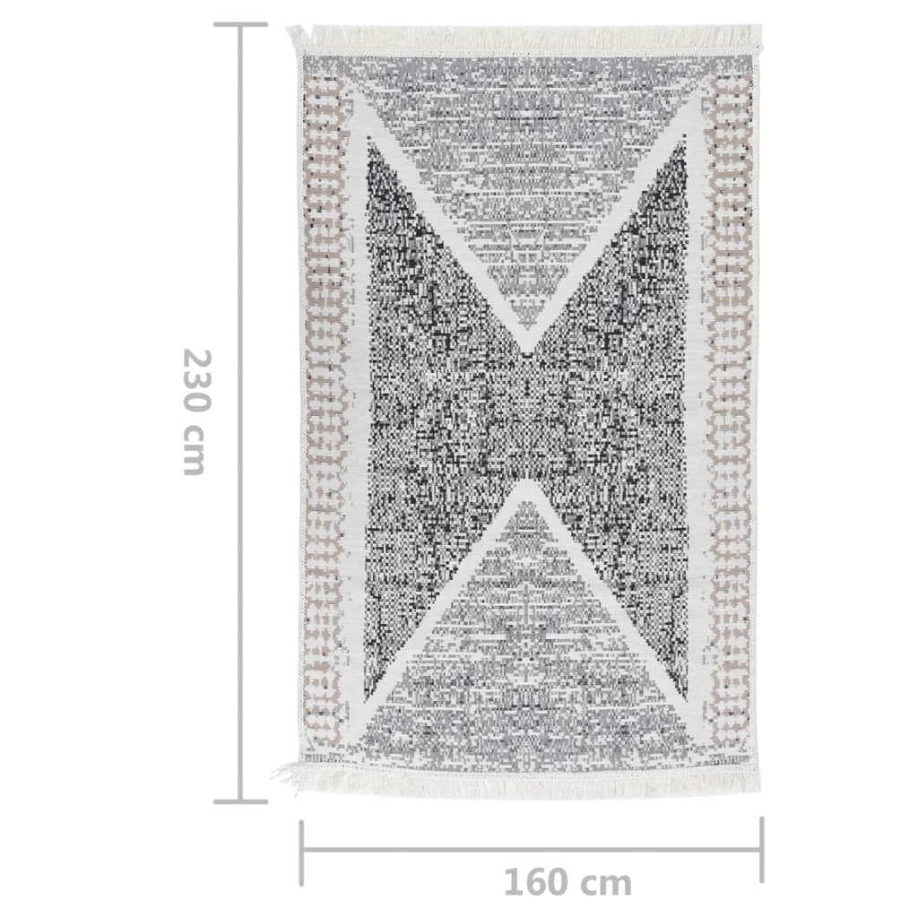 Vloerkleed 160X230 Cm Katoen Zwart En Grijs