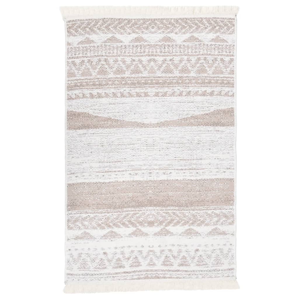 Vloerkleed 160X230 Cm Katoen Beige
