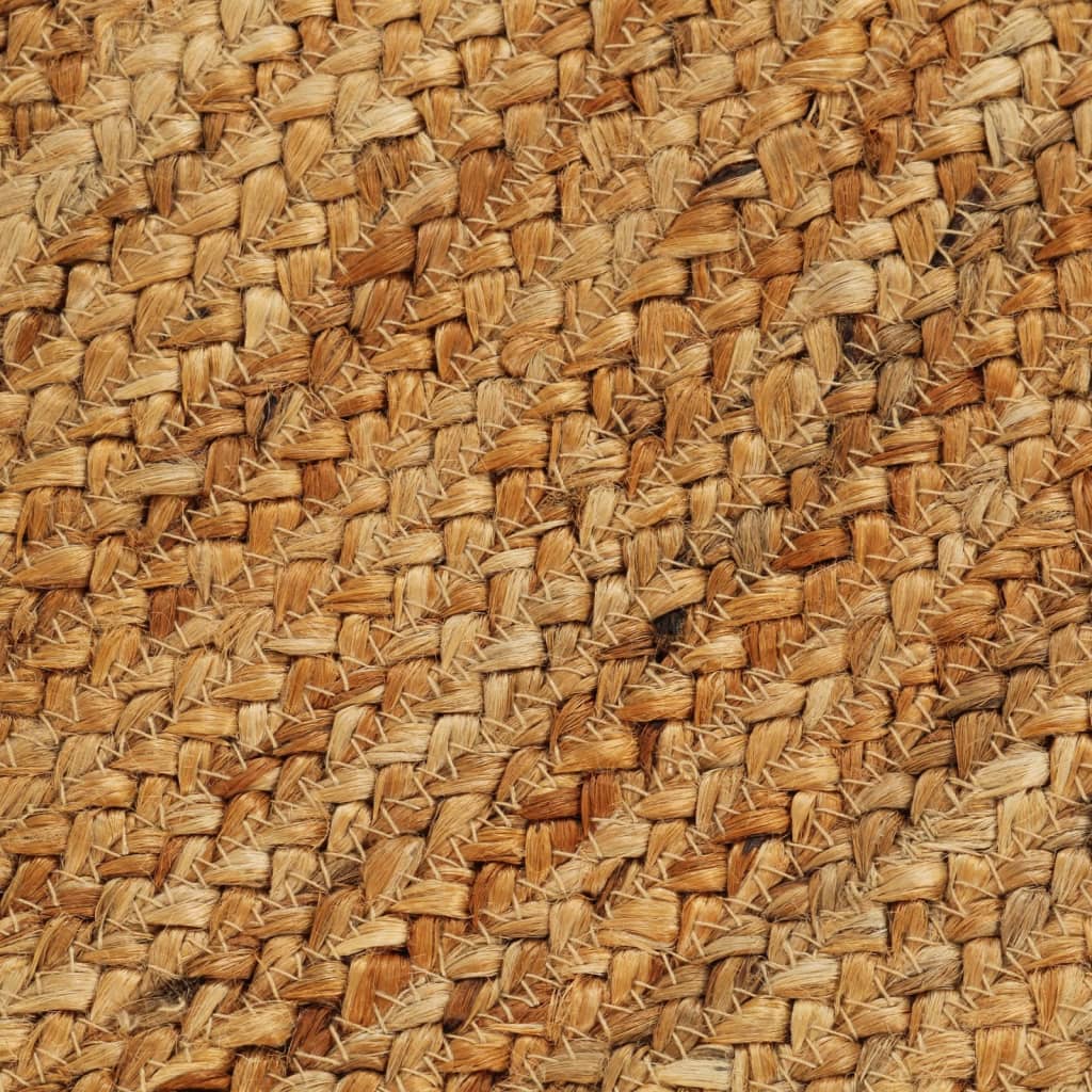 Vloerkleed Met Kwastjes Gevlochten Rond 120 Cm Jute