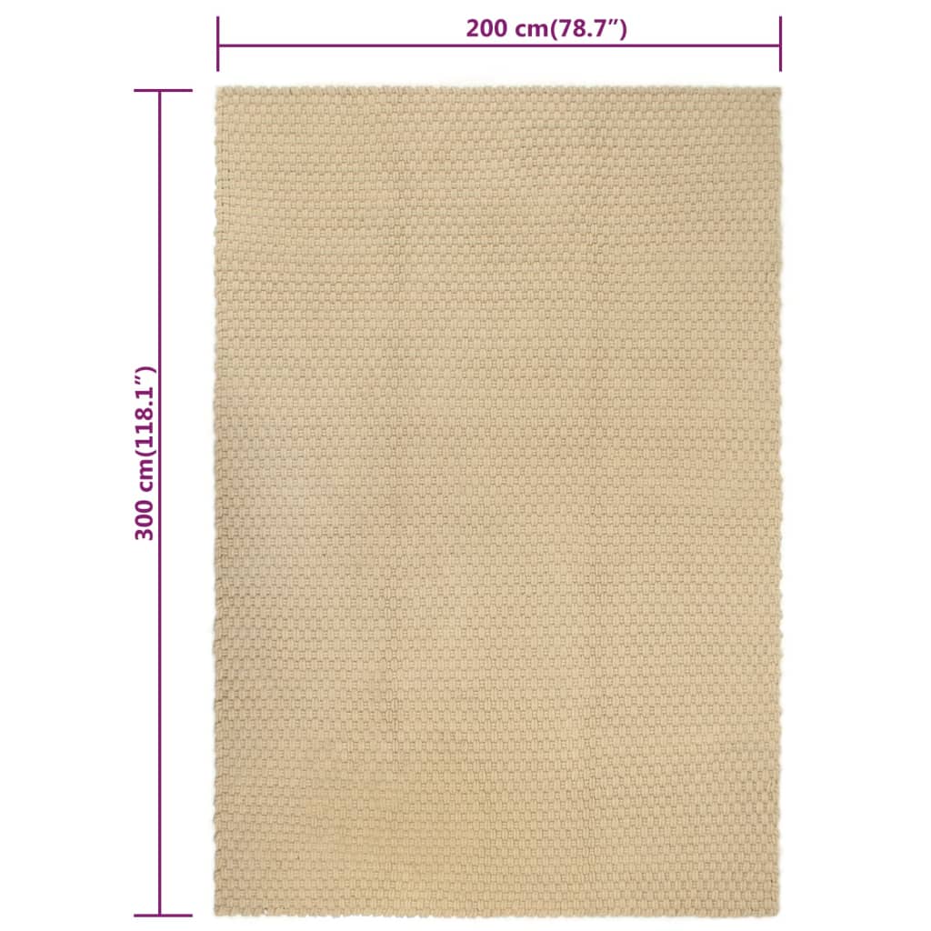 Vloerkleed Rechthoekig 200X300 Cm Katoen Naturel
