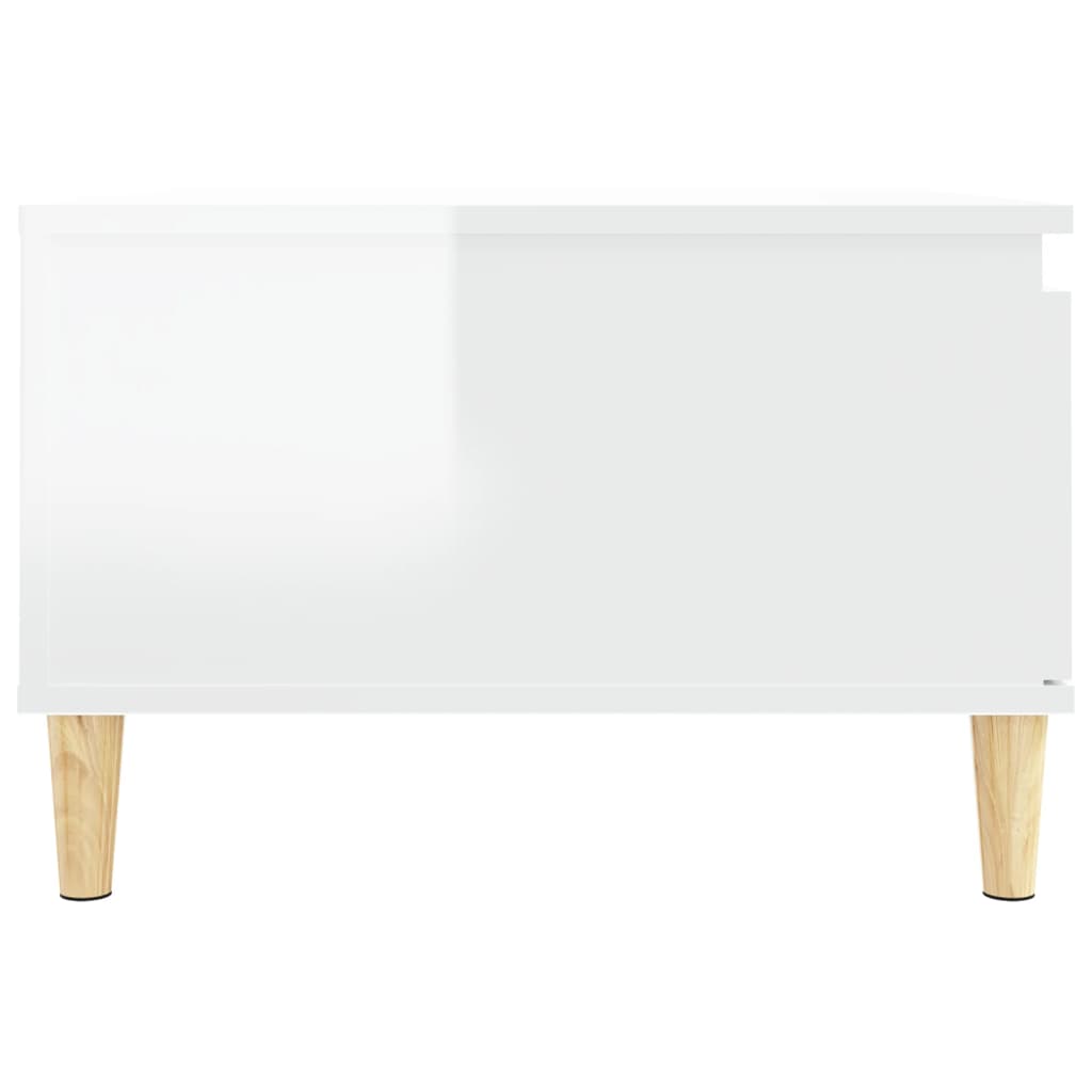 Salontafel 55X55X36,5 Cm Bewerkt Hout Hoogglans Wit