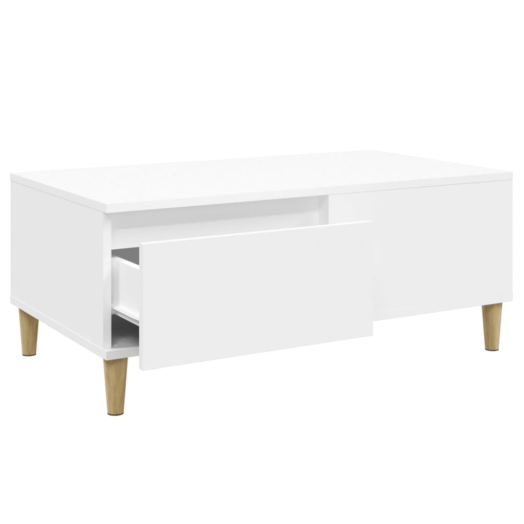 Salontafel 90X50X36,5 Cm Bewerkt Hout Wit