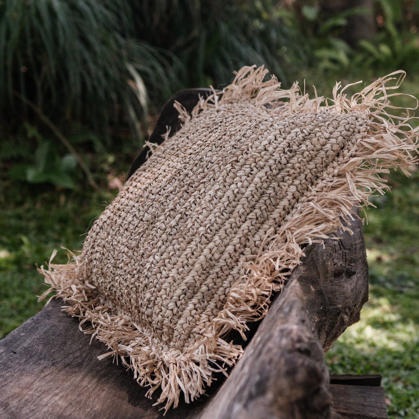 Sierkussen met vulling | Decoratief Kussen | Sofa Kussen GANDI gemaakt van Raffia